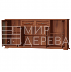 Комод Верди - 215 (стекло) из массива Ш-200см,В-90см,Г-45см