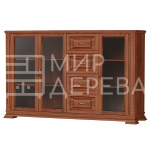 Комод Верди - 211 (стекло) из массива Ш-160см,В-100см,Г-45см