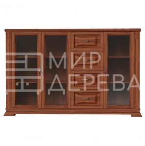 Комод Верди - 211 (стекло) из массива Ш-160см,В-100см,Г-45см