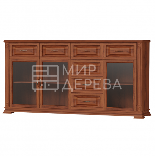 Комод Верди - 243 (стекло) из массива Ш-200см,В-100см,Г-45см