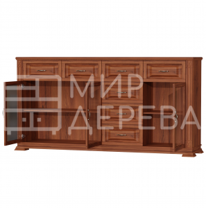 Комод Верди - 243 (стекло) из массива Ш-200см,В-100см,Г-45см