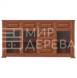 Комод Верди - 243 (стекло) из массива Ш-200см,В-100см,Г-45см