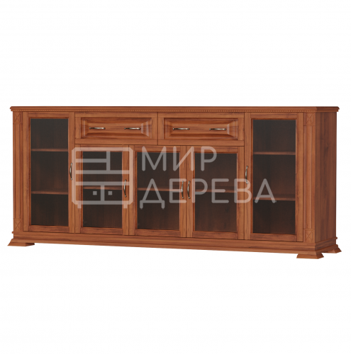 Комод Верди - 257 (стекло) из массива Ш-200см,В-85см,Г-45см