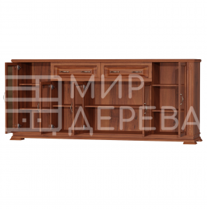 Комод Верди - 257 (стекло) из массива Ш-200см,В-85см,Г-45см