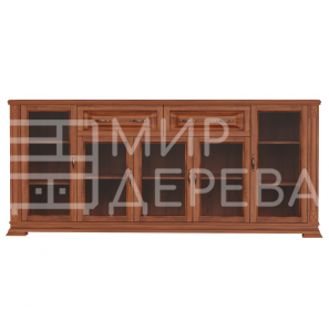 Комод Верди - 257 (стекло) из массива Ш-200см,В-85см,Г-45см