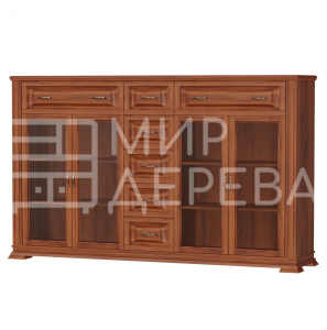 Комод Верди - 262 (стекло) из массива Ш-200см,В-120см,Г-45см