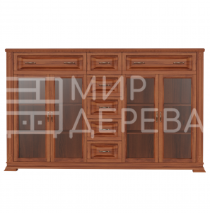Комод Верди - 262 (стекло) из массива Ш-200см,В-120см,Г-45см