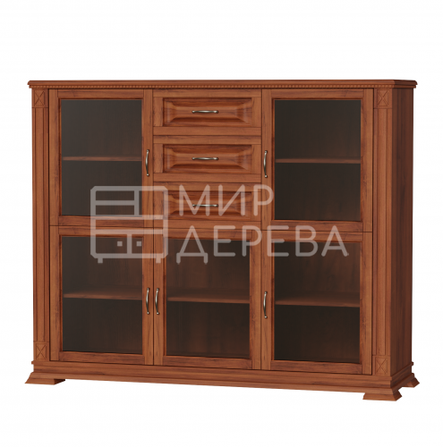 Комод Верди - 266 (стекло) из массива Ш-150см,В-120см,Г-45см