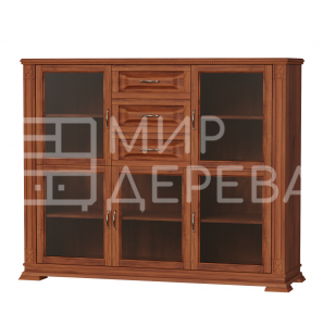 Комод Верди - 266 (стекло) из массива Ш-150см,В-120см,Г-45см