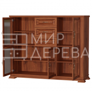 Комод Верди - 266 (стекло) из массива Ш-150см,В-120см,Г-45см