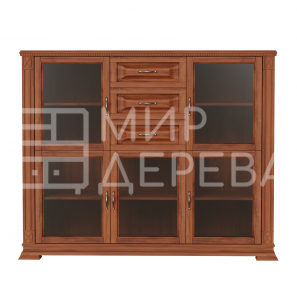 Комод Верди - 266 (стекло) из массива Ш-150см,В-120см,Г-45см