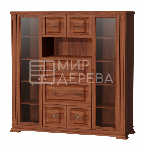 Комод Верди - 265 (стекло) из массива Ш-150см,В-150см,Г-45см